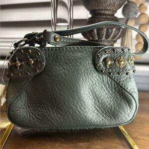 Cole Haan Olive Leather Studded Bag